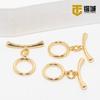 14K revestido de ouro redondo otbuckle cobre banhado a ouro pérola colar clipe artesanal DIY pulseira pingente de cabeça de vaca fivela