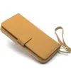 Primeira camada de couro bovino grande capacidade Bolsa de mão feminina de couro com zíper único botão de pressão longo carteira feminina porta-cartões