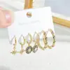 Moda Coreana Sentido de Alto Padrão Micro-incrustado Zircônia Oito Mangas Estrela Brincos Femininos Exquisitos Fivela de Orelha de Luxo Leve Moda Versátil Orelha Tendência