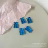 Zhen Tu Desenho Animado Fofo Cor de Gelatina Translúcida Urso Resina Meia-Pílula Adesivo Acessórios Brinco DIY Materiais de Joias