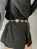 Cadena de Cintura Metálica Vintage para Mujer Círculo Rombo Gancho Oro Plata Ajustable Decorativa Jeans Vestido