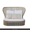 Sofá de Exterior, Cama de Ocio para Exteriores, Silla de Ratán, Sofá de Ratán Impermeable para Patio Exterior de Villa de Jardín Creativa
