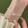 Pulsera de Plata de Ley S925 con Vaina de Loto Dulce y Fresca para Mujer Joyería de Mano DIY Venta al por Mayor C0006