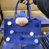 Bolsa de fieltro con lunares para regalo de boda, bolso de mano de fieltro con dibujos animados, bolsa de regalo portátil de fieltro para compras, ideal para hacer tú mismo.