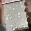 Adesivos DIY Polaroid Fofos Embossados Estilo Ins Cachorrinho Branco Adesivos para Unhas Adesivos Planos Adesivos de Unha Adesivos Autocolantes