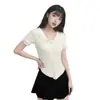 2025 Nuevo Verano Estilo Coreano Estilo Puro Encaje Versátil Tops Cardigan de Manga Corta para Mujeres