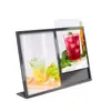 Suporte de Exibição de Metal de Três Peças Placa de Mesa A4 para Loja de Chá de Leite Menu Publicidade e Quadro de Pedidos de Bar de Duas Peças