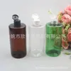 Garrafa transparente de 480ml na cor chá, com tampa flip-top e ombro reto, adequada para condicionador de cabelo, gel de banho, sérum e detergente