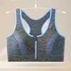 Sujetador deportivo de yoga sin costuras con cremallera frontal para comercio exterior transfronterizo, a prueba de impactos, con soporte lateral para el pecho, efecto realzador, sin aros, ropa interior versátil