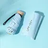 Mingxia 50% de Descuento Paraguas Plegable Portátil Mini de Bolsillo Resistente a la Lluvia y al Sol con Protección Solar 8K Ultraligero Resistente a los Rayos UV con Parasol de Recubrimiento Negro