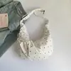 Bolso Relajado y Único de Lunares para Mujer, Nuevo Modelo 2026, Bolso de Hombro Cruzado de Gran Capacidad para el Trabajo, Bolso de Tela, Bolso Croissant
