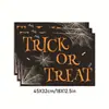 Jogo Americano Estampado com Padrão de Atmosfera de Halloween, Teia de Aranha Abóbora Decoração de Mesa de Halloween, Jogo Americano Isolado de Linho Imitação