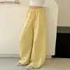 Calças para Meninas Estilo Primavera e Outono Crianças Maiores Estilo de Rua Calças de Pernas Largas Calças Casuais para Meninas Alunos do Ensino Fundamental Super Bonitas Calças Esportivas de Tricô