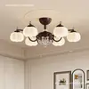 Lámpara de araña para sala de estar estilo crema, luz principal estilo algodón para el recibidor, nuevo modelo francés 2026, lámpara de cristal simple moderna de lujo ligero para dormitorio