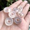 Colgante Hebilla Ping An Agujero Grande Jade Seda Dorada Anillo Ping An Jade Dongling Anillo de Jade Hebilla de Jade Accesorios Hechos a Mano DIY Calcedonia Hielo Anillo de Jade