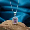 Plata de Ley S925 Chapada en Oro de 18K Colgante de Piedra Natural de Color Cadena para Clavícula de Lujo Ligero de Alto Sentido Joyería al por Mayor