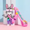 Novo Chaveiro Fofo de Desenho Animado Zootopia Silicone Coelho Policial Boneco Pingente de Bolsa Presente de Feriado