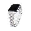 Pulseira de amor em formato V com diamantes, estilo pequeno e perfumado, para Apple watch 8-1ª geração, pulseira de metal para Apple