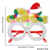 Decoraciones Navideñas con Luces LED Gafas Accesorios para Fotos de Fiesta Navideña Marco de Gafas Iluminado de Árbol de Navidad Muñeco de Nieve