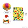 Disfraz de Payaso Clásico para Performance de Cosplay Set de Nariz de Payaso Peluca Afro Pajarita de Payaso Corbata