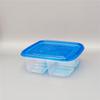 Caja de embalaje desechable de yogur frito de corte grueso, pequeña caja de plástico roja cuadrada transparente de cuatro compartimentos para llevar fruta especial