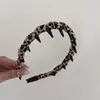 Pinza para el cabello con estampado de leopardo de principios de otoño, banda para el cabello envuelta en tela de alta gama, nueva banda para el cabello antideslizante 2025, accesorio para el cabello de calavera alta