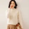 Suéter de Cashmere com Gola Meia-Alta e Ponto Trançado para Mulheres, Suéter Engrossado, Malha de Cashmere Versátil e na Moda para Base