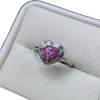 Anel de Safira Rosa Natural Transfronteiriço Acessórios Femininos Nicho Alta Qualidade Joias de Prata 925 5*5 Venda Direta da Fábrica de Joias