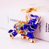 Llavero creativo de elefante de cristal con incrustaciones de diamantes, llavero de animal, accesorios para bolso, colgante de metal, pequeño regalo