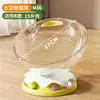 Cama Gato Cápsula Espacial, Quente no Inverno, Adequada para Todas as Estações, Plataforma Giratória Acrílica com Sino Extra Grande, Brinquedo para Gato Tudo-em-Um