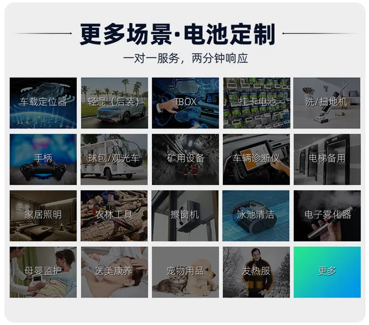 更多场景电池定制