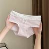 Zundu Rosa É Muito Macio ~ Roupa Íntima de Algodão para Bebê Feminina Cintura Média Macia Algodão Antibacteriano Gancho Estendido Calcinha Feminina