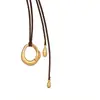 Nuevo Colgante de Anillo Condensado Estilo Chino Collar Largo Ambiente de Lujo Ligero Estilo Maduro Textura Moda Collar Largo para Mujeres