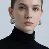 Pendientes Geométricos Retorcidos en Forma de C, Modernos, Exquisitos, Elegantes, de Alta Gama, Tendencia, Pendientes Versátiles, Pendientes Chic de Acero Inoxidable