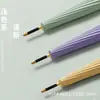 Paraguas Largo de 16 Varillas con Alto Valor Estético, Estilo Fresco, Mango Curvado de Madera Maciza, Paraguas Automático para Mujer, Paraguas de Palo Recto al por Mayor