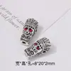 Xizang Prata Duas Cores Três Vias Pulseira Contas Espaçadoras Retrô Duas Cores Liga Inlaid Cabeça de Buda Furo Acessórios de Joia Atacado