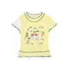 Camiseta Raglan Manga Curta Estilo Americano com Estampa de Bolinhas, Gato, Estrela e Listras para Mulheres, Verão 2026 Slim Fit Falso Top Duas Peças