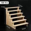 Estante de Exhibición de Madera Maciza Pura Estante de Almacenamiento de Escritorio Moderno Hecho a Mano Especial Caja Sorpresa Muñeca Planta Verde Suculenta Estante Escalera