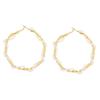 2023 nuevo estilo ins de Corea del Sur temperamento de hada personalidad nicho anillo de perlas aretes exagerados aretes para mujer B718