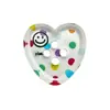 Botón Lindo de Corazón con Cuatro Ojos Estampado de Dibujos Animados Cardigan Vestido Botón Decorativo DIY Ropa Infantil Hecho a Mano