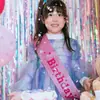 Cinto de faixa de ombro de aniversário etiqueta menina menino adulto ano velho crianças decoração de tiara de aniversário adereços de foto