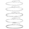 Pulseira transfronteiriça europeia e americana popular na Amazon, conjunto de pulseiras da moda com cinco peças, pulseira de corrente de metal personalizada para atacado