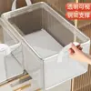 Caixa de Armazenamento de PVC Transparente Cesta com Estrutura de Aço Caixa de Armazenamento para Roupas e Calças com Tampa Caixa Organizadora Doméstica Cesta de Armazenamento para Guarda-Roupa