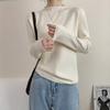 Camisa Base Feminina Macia e Cericosa de Gola Alta Meia-alta Outono e Inverno Solta Estilo Estrangeiro Top Interno Básico Casual Emagrecedor Suéter de Malha