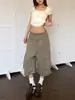 Calça de Moletom Cropped Soltinha com Bolsos Grandes para Mulheres, Novo Estilo de Verão, Casual e Estilosa
