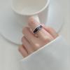Anel Elegante de Prata S925 Nalan com Cola Borrada para Mulheres Anel de Dedo Estilo K com Linha Ondulada Assimétrica J9026
