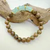 Pulsera de Madera de Ala de Pollo Natural con Cuentas de Vidrio para Hombres y Mujeres, Pulsera de Cuentas Budistas de Sándalo de Círculo Único, Accesorio de Mano Versátil y Elegante al por Mayor