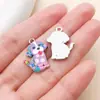 Pingente Fofo de Cachorro com Bolinhas Estampado de Cachorro Colorido Desenho Animado Acessórios para Brinco Chaveiro Enfeite Em Estoque