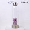Copo de Água Energética com Pedras de Cristal Naturais Aço Inoxidável 304 Boca Pequena Copo de Água Esportivo Copo de Spa Copo de Chá logo atacado