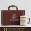 Taza de té de cerámica Ru Kiln personalizada, taza de oficina azul y blanco vintage, taza de cerámica con filtro separador de té y agua, taza de agua, recuerdo